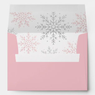 Enveloppe Winter Onederland Parties scintillant rose 1er ann