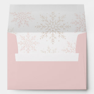 Enveloppe Winter Onederland Parties scintillant rose 1er ann