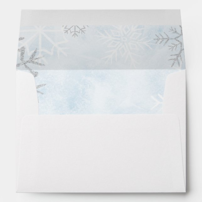 Enveloppe Winter Wonderland Blue Silver Snow (Dos (Bas))