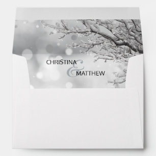 Enveloppe Winter Wonderland Direction Mariage Neige