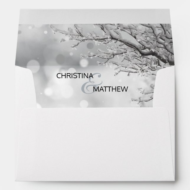 Enveloppe Winter Wonderland Direction Mariage Neige (Dos (Bas))