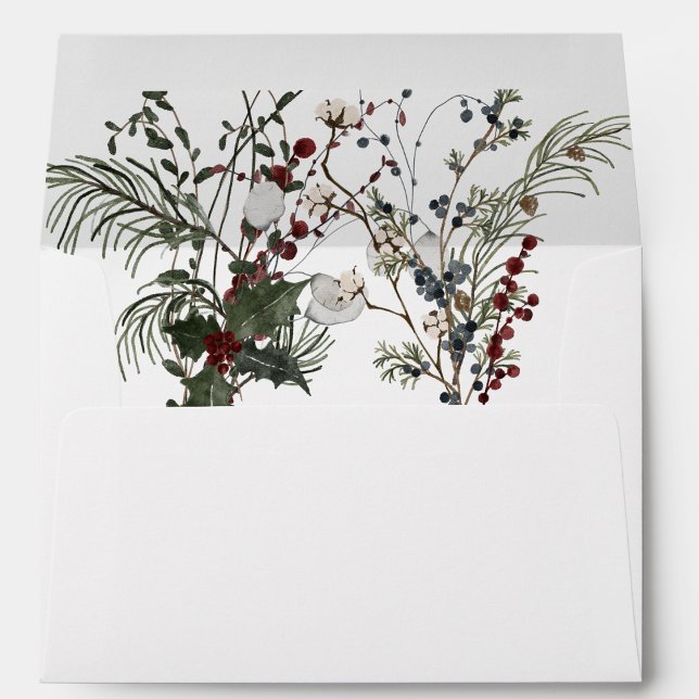 Enveloppe Winterberry rustique Boho fleur sauvage mailing (Créateur téléchargé)