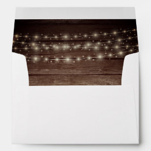 Enveloppe Wood Rustic Grange Lights Mariage Adresse de retou