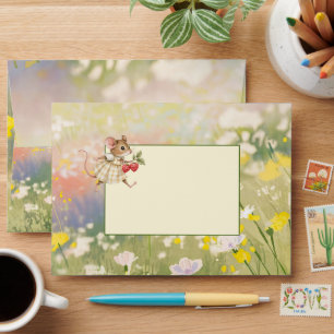 Enveloppe Woodland animal bébé fille douche Invitation