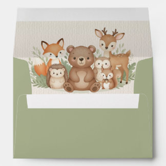 Enveloppe Woodland Animals Baby Shower Envelope