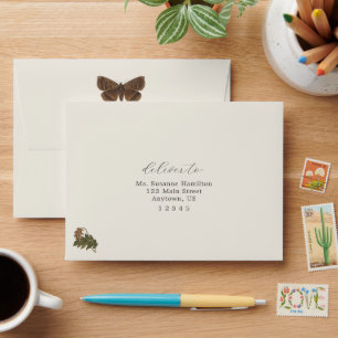 Enveloppe Woodland Bug Automne Baby shower Adresse