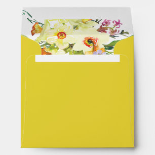 Enveloppe Yellow Daffodique Adresse de retour