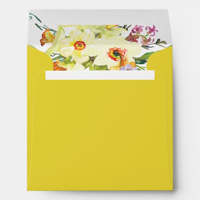 Enveloppe Yellow Daffodique Adresse de retour (Dos (Bas))