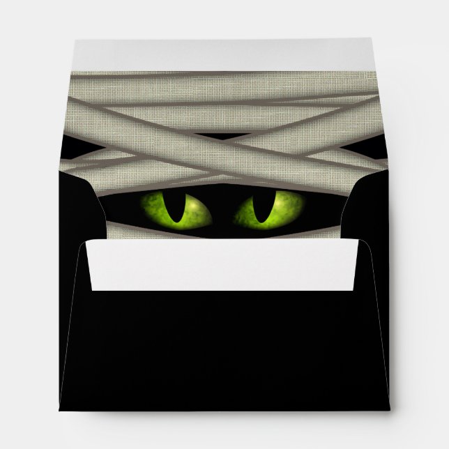 Enveloppe Yeux de maman Halloween vert/noir ID685 (Dos (Bas))