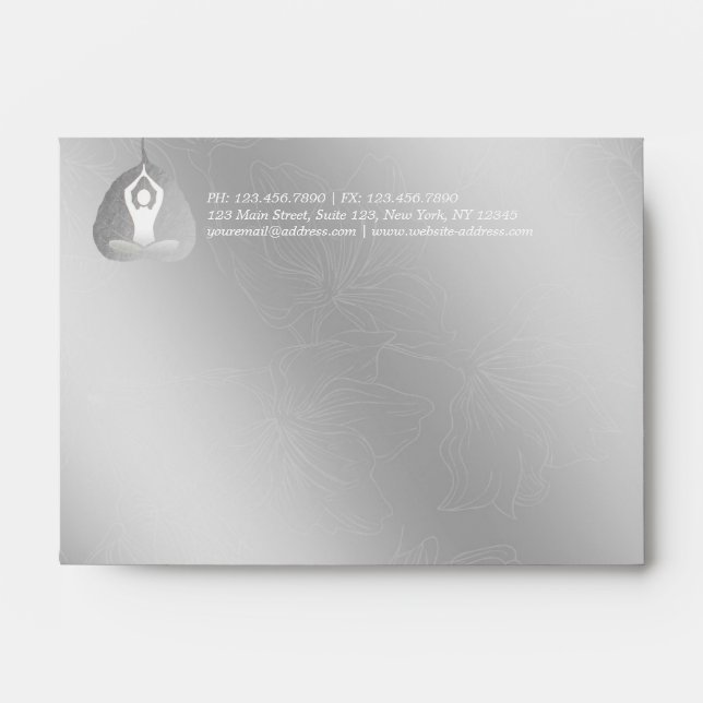 Enveloppe Yoga Instructeur Studio Méditation Pose Bodhi Leaf (Devant)