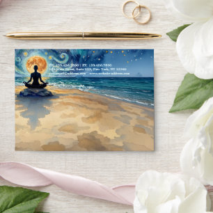 Enveloppe Yoga Méditation Ciel Nocturne Étoilé Lune Océan Pl
