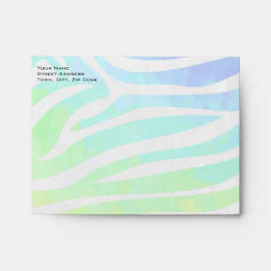 Enveloppe Zebra Monogram Arc-en-ciel et impression blanche