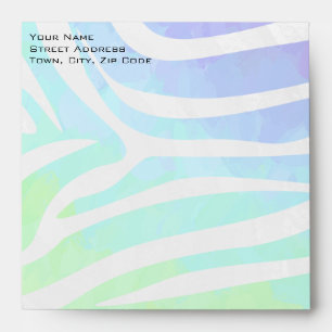 Enveloppe Zebra Monogram Arc-en-ciel et impression blanche