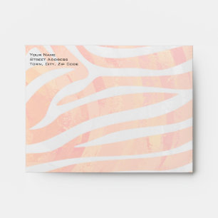 Enveloppe Zebra Monogram orange et blanc
