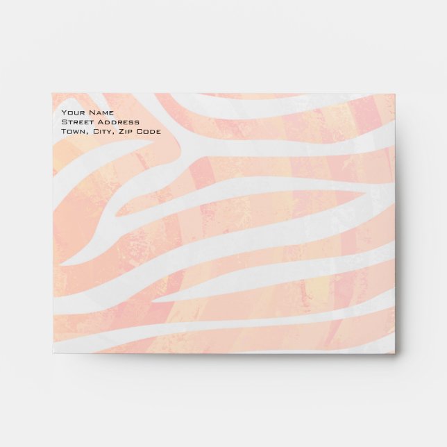 Enveloppe Zebra Monogram orange et blanc (Devant)