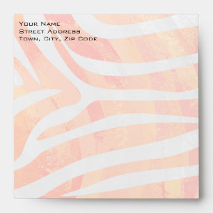 Enveloppe Zebra Monogram orange et blanc