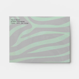 Enveloppe Zebra Monogramme noir et vert