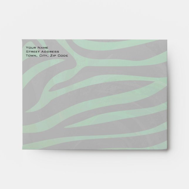 Enveloppe Zebra Monogramme noir et vert (Devant)