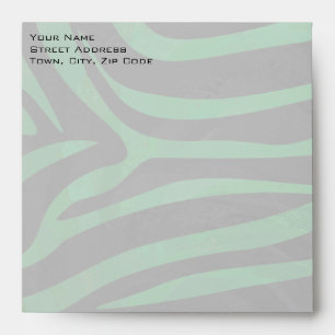 Enveloppe Zebra Monogramme noir et vert
