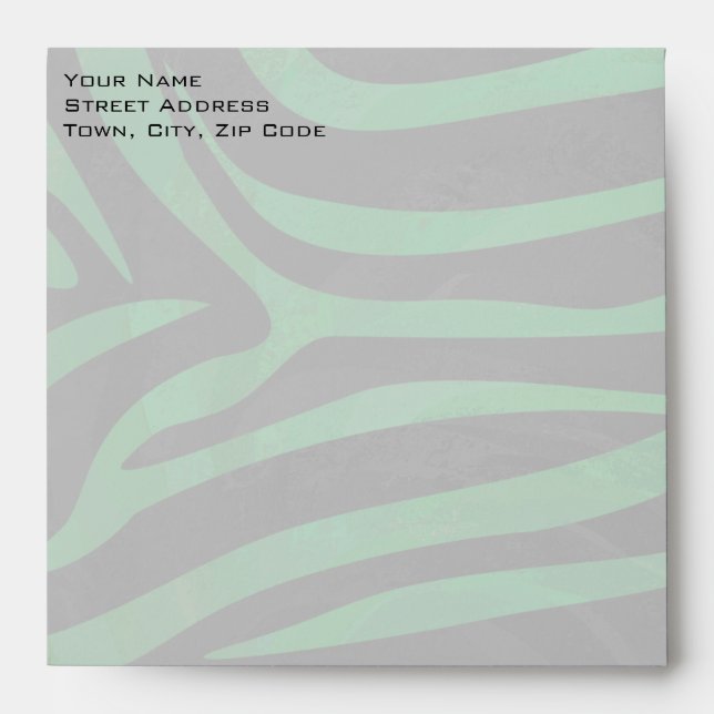 Enveloppe Zebra Monogramme noir et vert (Devant)