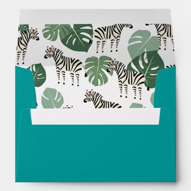 Enveloppe Zebra Monstera Motif (Dos (Bas))