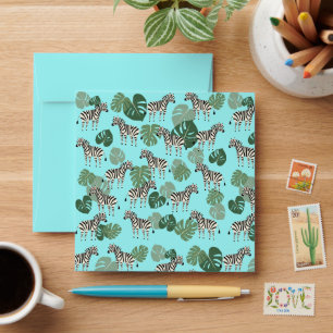 Enveloppe Zebra Monstera Motif