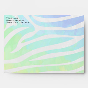 Enveloppe Zebra Rainbow et White Print