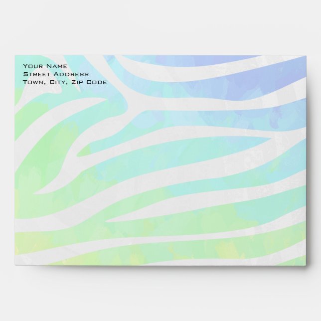 Enveloppe Zebra Rainbow et White Print (Devant)