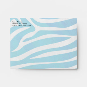 Enveloppe Zèbre bleu et blanc avec Monogramme