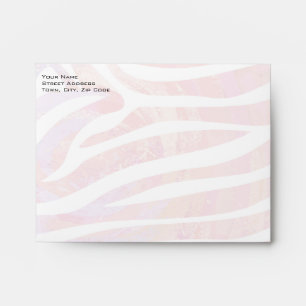 Enveloppe Zèbre Monogramme Rose et Blanc