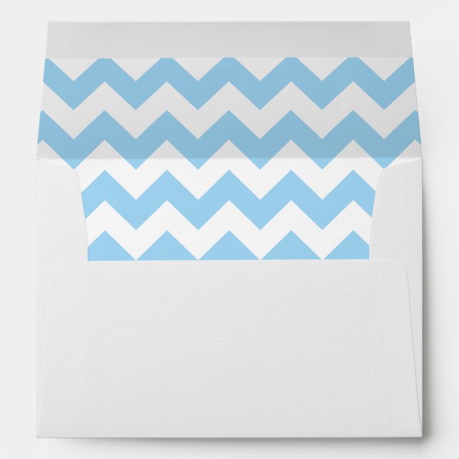 Enveloppe Zigzag bleu, Chevron bleu, Motif géométrique (Dos (Bas))