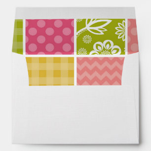 Enveloppe Zigzag, Chevron, Pois, En vichy, Patchwork