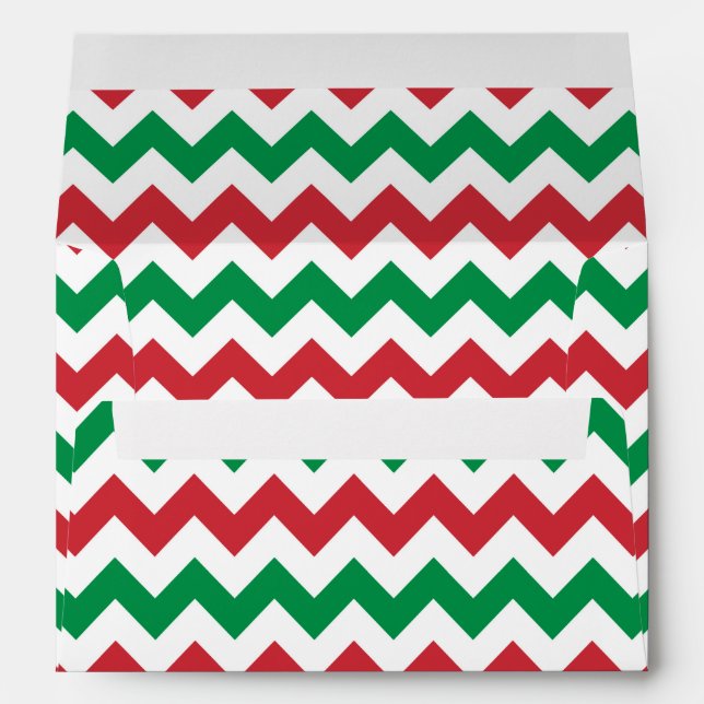 Enveloppe Zigzag de Noël blanc rouge et vert (Dos (Bas))