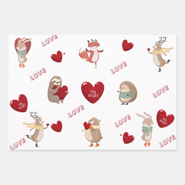 Enveloppement de feuilles plats en papier Jeu de 3 (Devant)