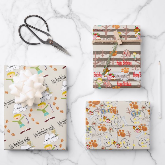 Envelopper les feuilles de papier appy Anniversair (Recto)