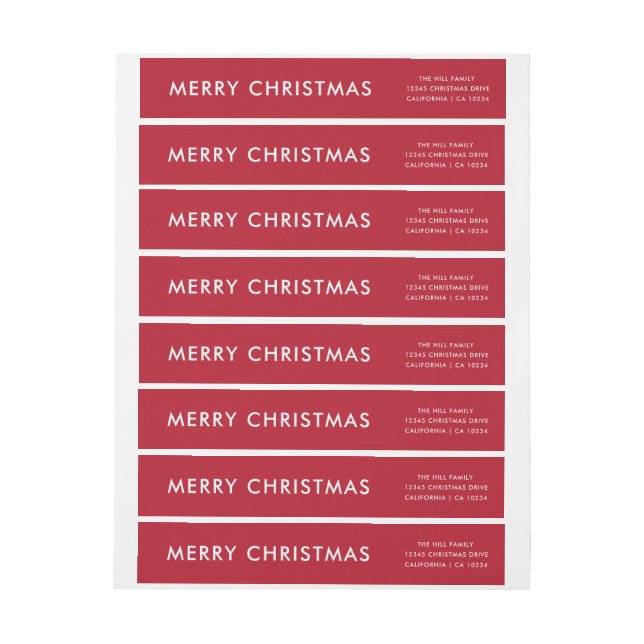 Envelopper Noël autour des Étiquettes de adresse (Feuille)