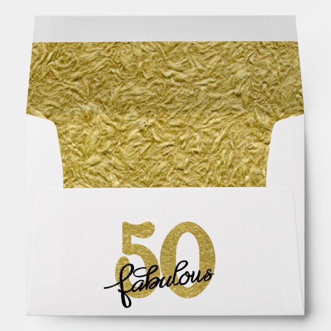 Enveloppes 50 et fabuleux | Noir et blanc d'or classique (Dos (Bas))