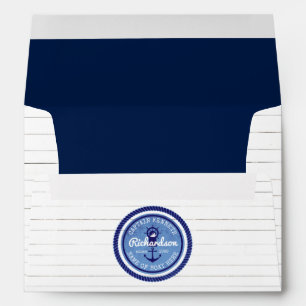 Enveloppes 50e anniversaire Capitaine Ancre de corde nautique