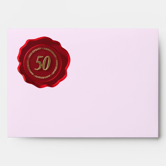 Enveloppes 50e anniversaire sceau de cire rouge (Devant)