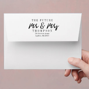 Enveloppes 5x7 Script L'avenir Mme et M. Préimprimé