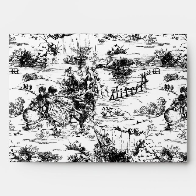 Enveloppes 5x7 Toile noire à l'extérieur de l'enveloppe intér (Devant)