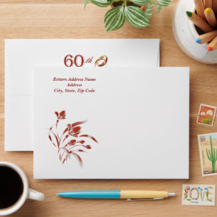 Enveloppes 60e anniversaire de Mariage personnalisé