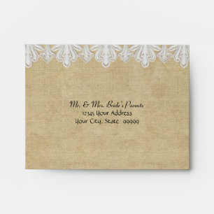 Enveloppes A2 BOHO Imprimé Burlap en dentelle gypsy Mood mode