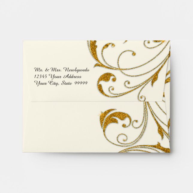 Enveloppes A2 Merci Glam Old Hollywood Regency Black Cravate (Dos (Haut rabat))