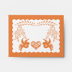 Enveloppes A2 Merci Papel Picado Orange Fiesta Mariage