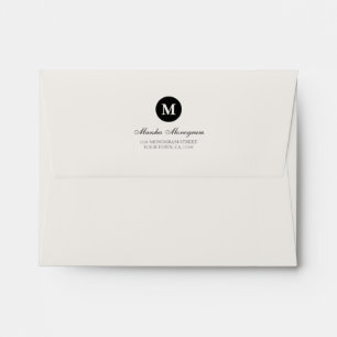 Enveloppes #A2 - Monogramme noir et crème (noir à