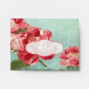 Enveloppes A2 Préimprimé Joli Retro Flower Chintz Peony