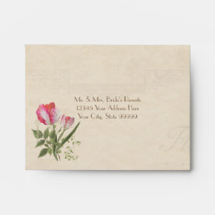 Enveloppes A2 Réponse RSVP Élégant Floral Vintage Tulips Art