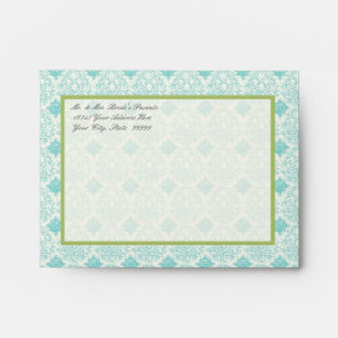 Enveloppes A6 Aqua Blue Toile Quatrefoil Correspondant Imprim