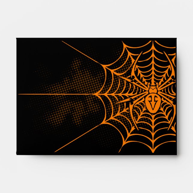 Enveloppes A6 Spider Web Black Orange Halloween (Devant)